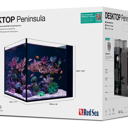 Red Sea Desktop Peninsula Tank - With Black Cabinet