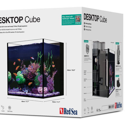Red Sea Desktop Cube Tank - With White Cabinet