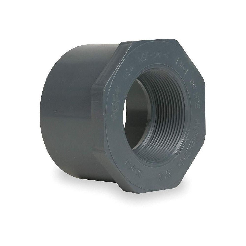 Schedule 40 PVC Reducer Bushing SPG/Threaded 1" x 3/4"
