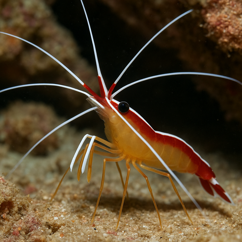 Skunk Cleaner Shrimp (Lysmata amboinensis)