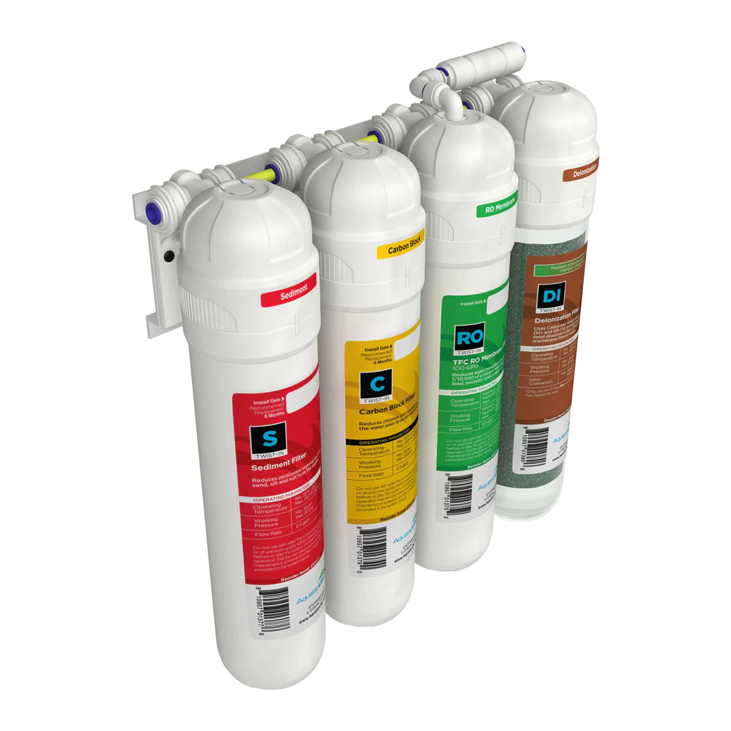 AquaticLife Twist-In 100 GPD, 4-Stage RO/DI Unit